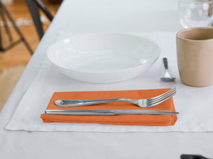 Dejorine - Serviette de table en Coton - Teinte Mandarine impériale - Couleur Orange