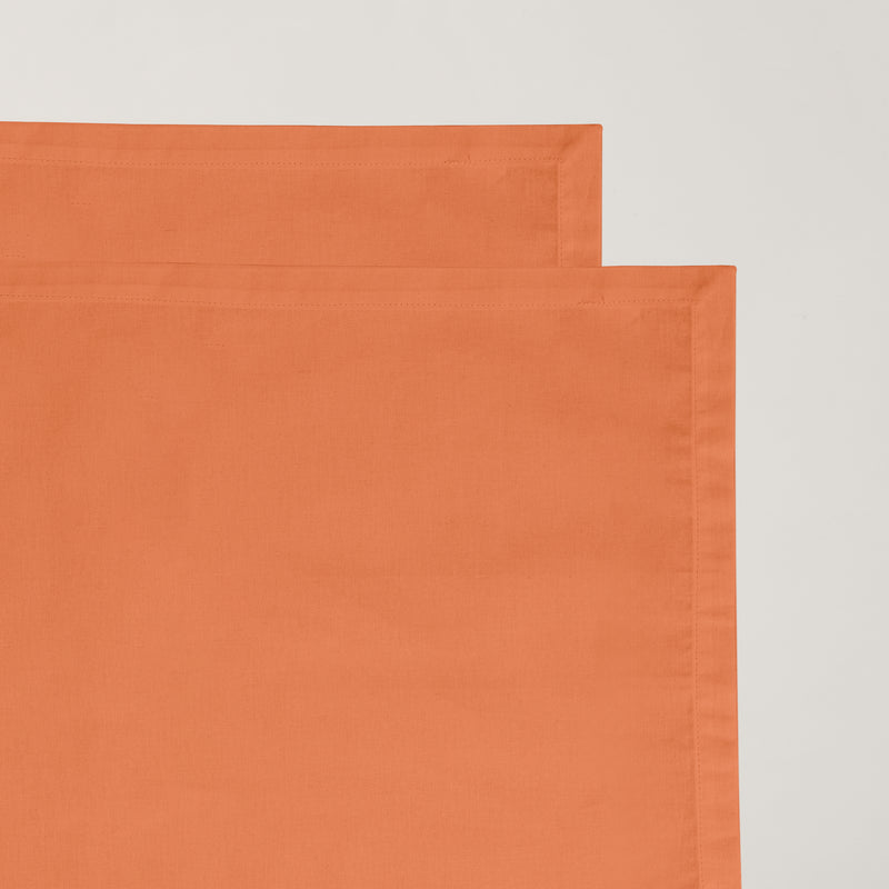 Dejorine - Set de table en Coton - Teinte Mandarine impériale - Couleur Orange