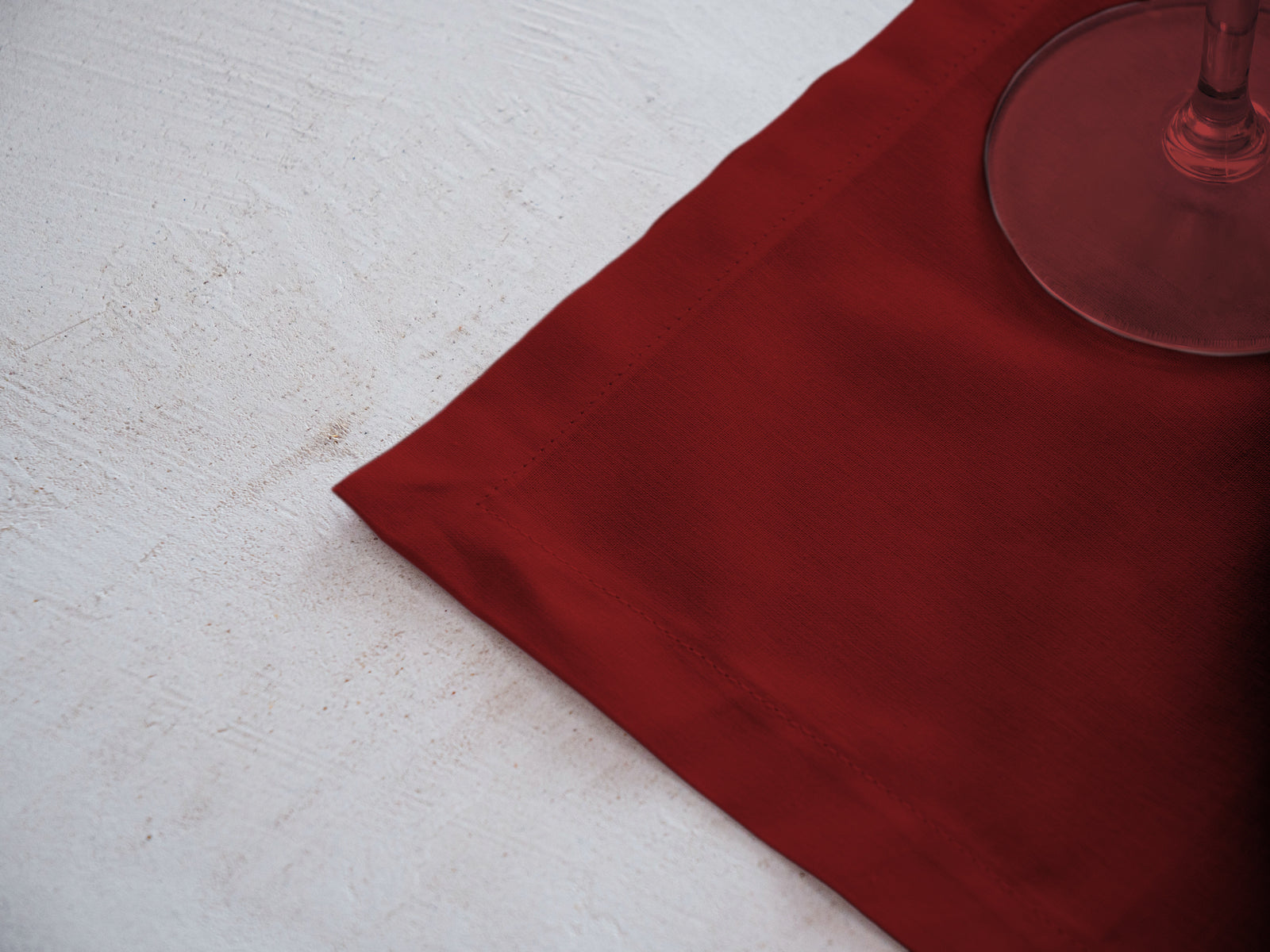 Dejorine - Set de table en Coton - Teinte Terre rouge - Couleur Rouge