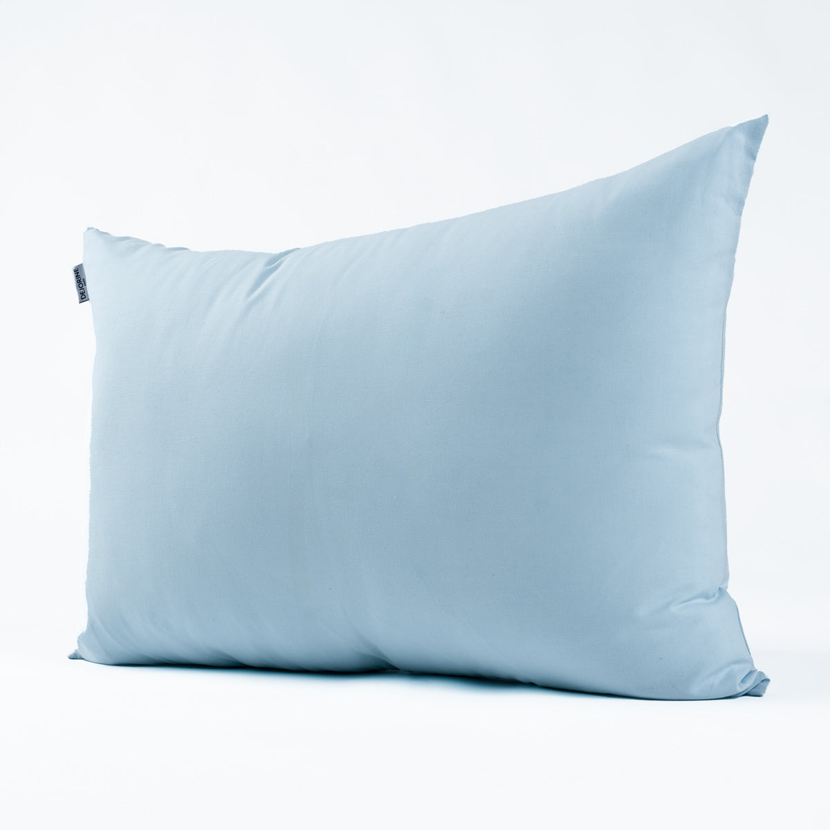 Housse de coussin rectangulaire en coton bleu ciel - Made in France - Dejorine