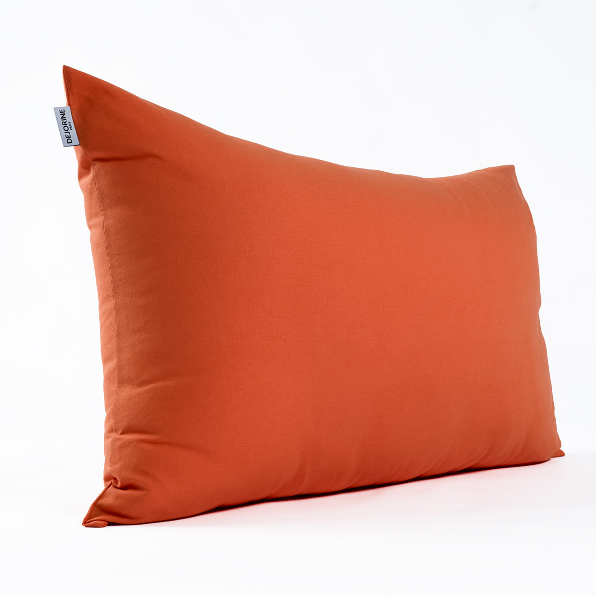 Housse de coussin rectangulaire en coton orange - Made in France - Dejorine