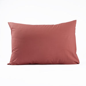 Taie d'oreiller rectangulaire vieux rose en Percale de coton - Dejorine