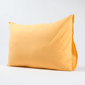 Taie d'oreiller rectangulaire en coton 57 fils/cm² jaune tissée en France - Made in France - Dejorine